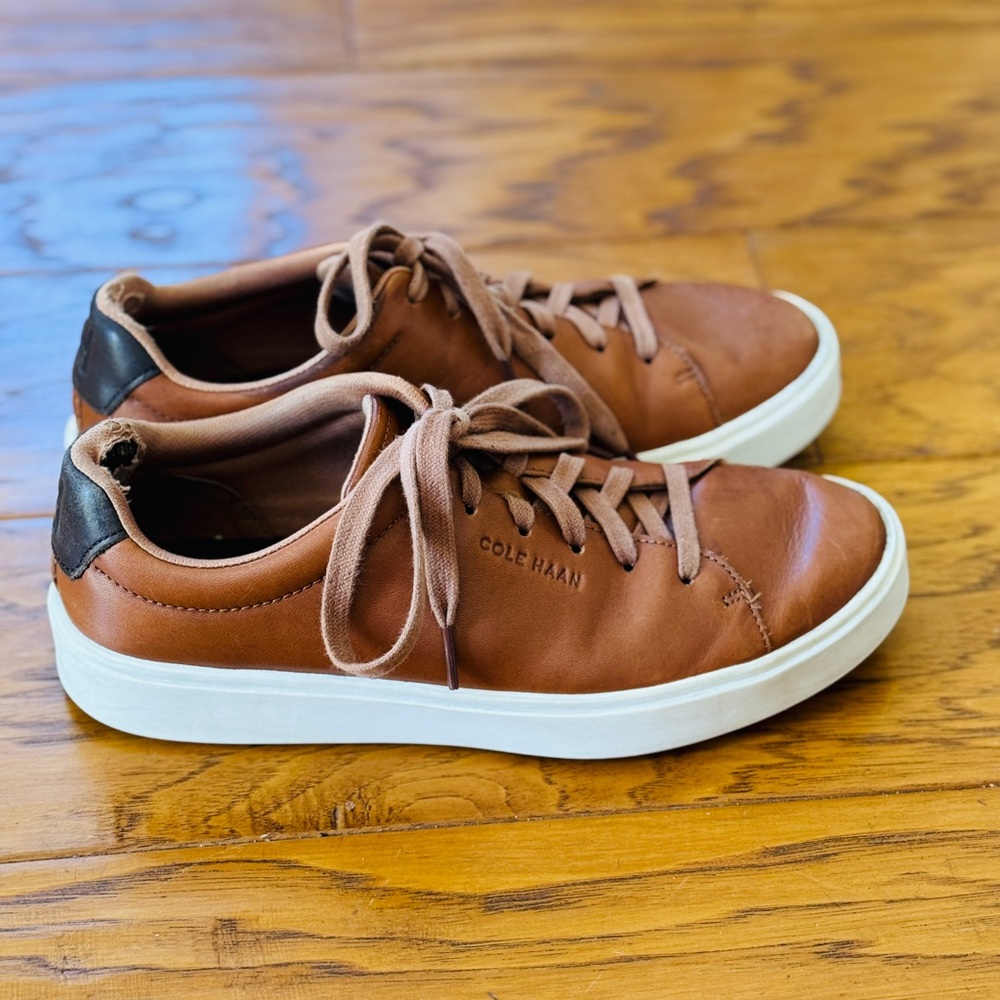 COLE HAAN Grand Crosscourt Traveler British Tan Leather Sneaker Men's Size 8 M - Picture 5 of 14